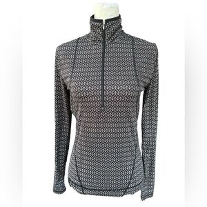 NILS Half-Zip Base Layer Ling Sleeve  white Black Pattern Size ‎ XS